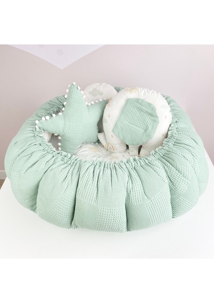 Bon Chic Baby Bebek ve Çocuk Ev Tekstili Yuvarlak Babynest Oyun Minderi