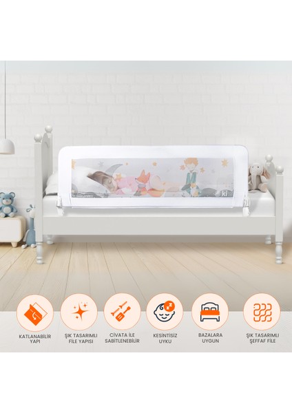 Bed Guard Asansörlü, Renkli Desenli Çocuk Yatak Bariyeri, Yatak Korkuluğu, Bebek Güvenlik Bariyeri 150X60-70 cm fiyatları