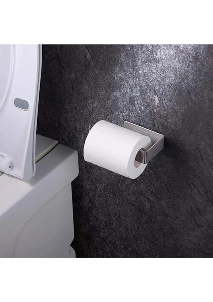 Tuvalet Kağıdı Askısı, Yapışkanlı Tasarım, Vida Gerektirmeyen Montaj, Wc, 304 Kalite Paslanmaz Çelik