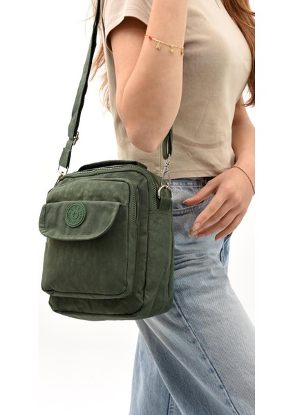 Unisex (Bay-Kadın) Ķüçük Boy Çapraz Askılı El Çantası (Evrak, Telefonluk , gündelik) Yeşil (Model: 571-7E)