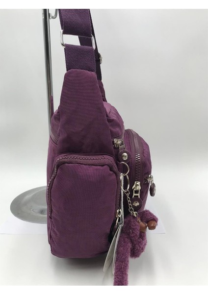 Çapraz Askılı Ultra Hafif Çok Cepli Omuz Çantası Mor (Model: 571-6F)