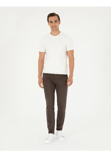 Pierre Cardin Erkek Kahverengi Slim Fit Jean Pantolon 50294615-VR029