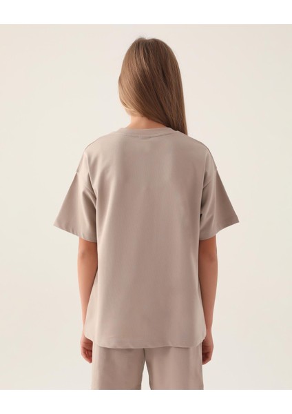 Authentic Chelsey Kız Çocuk Bej Regular Fit Tişört