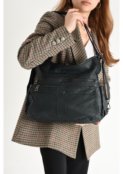 Yıkanmış Deri Hem Sırt Hem Omuz Çantası Mavi (Model: 571-9-10D) fiyatları