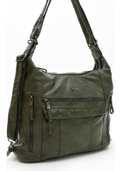 Suni Deri Yumuşak Dokumalı Sırt Omuz Çantası Yeşil (Model: 571-11-13B) fırsatları