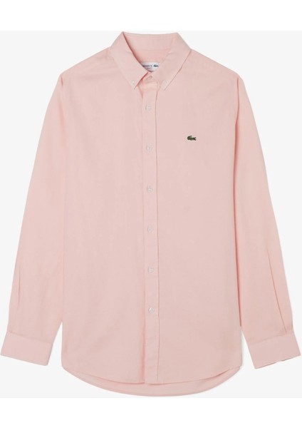 Lacoste Erkek Slim Fit Düğmeli Yaka Pembe Gömlek fiyatları