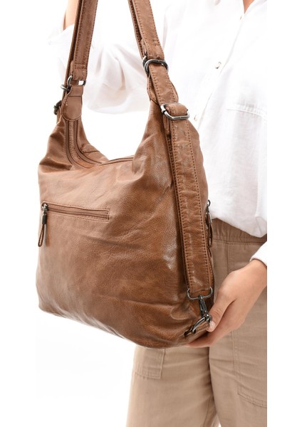 Suni Deri Yumuşak Dokumalı Sırt Omuz Çantası Taba (Model: 571-11-13B) modelleri