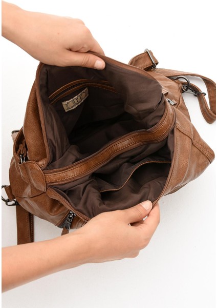 Suni Deri Yumuşak Dokumalı Sırt Omuz Çantası Taba (Model: 571-11-13B) fırsatları