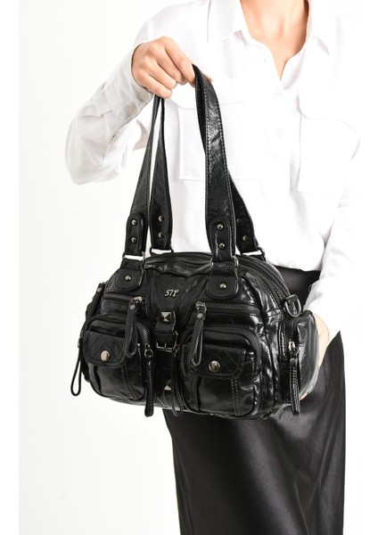 Suni Deri Omuz Çantası Siyah (Model: 571-11-13D) fiyatları