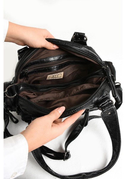 Suni Deri Omuz Çantası Siyah (Model: 571-11-13D) fırsatları