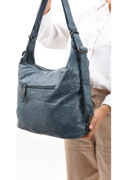 Suni Deri Yumuşak Dokumalı Sırt Omuz Çantası Mavi (Model: 571-11-13B) modelleri