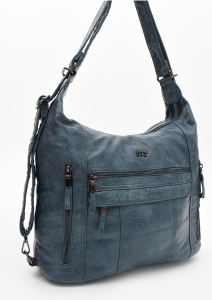 Suni Deri Yumuşak Dokumalı Sırt Omuz Çantası Mavi (Model: 571-11-13B) indirimleri