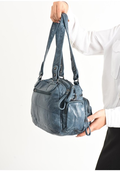 Suni Deri Omuz Çantası Mavi (Model: 571-11-13D) modelleri