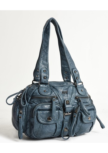 Suni Deri Omuz Çantası Mavi (Model: 571-11-13D) indirimleri