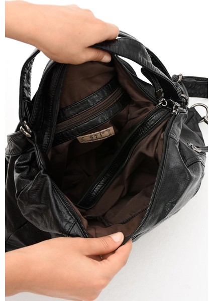 Suni Deri Yumuşak Dokumalı Sırt Omuz Çantası Siyah (Model: 571-11-13B) fırsatları