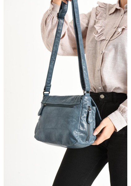 Suni Deri Omuz Çantası Mavi (Model: 571-11-13E) modelleri