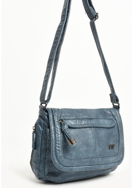 Suni Deri Omuz Çantası Mavi (Model: 571-11-13E) indirimleri