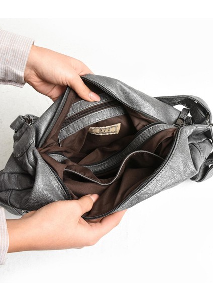 Suni Deri Yumuşak Dokumalı Sırt Omuz Çantası Gri (Model: 571-11-13A) fırsatları