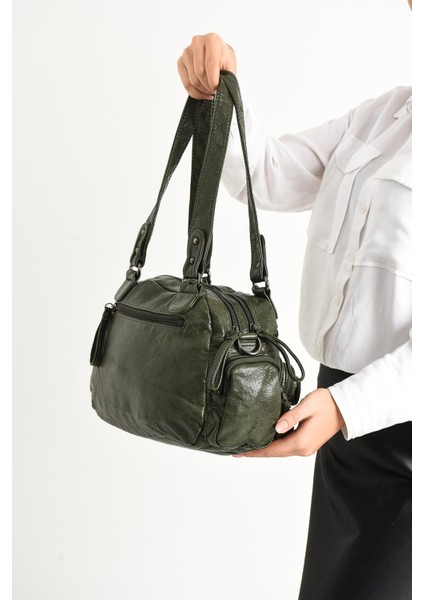 Suni Deri Omuz Çantası Yeşil (Model: 571-11-13D) fiyatları