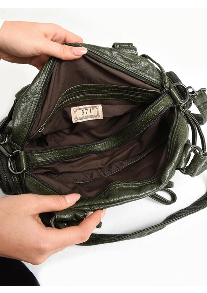 Suni Deri Omuz Çantası Yeşil (Model: 571-11-13D) modelleri