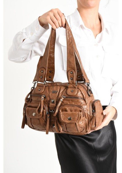 Suni Deri Omuz Çantası Taba (Model: 571-11-13D) fiyatları