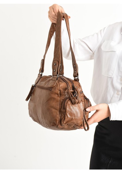 Suni Deri Omuz Çantası Taba (Model: 571-11-13D) modelleri