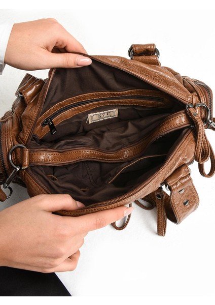 Suni Deri Omuz Çantası Taba (Model: 571-11-13D) fırsatları