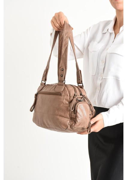 Suni Deri Omuz Çantası Vizon (Model: 571-11-13D) modelleri