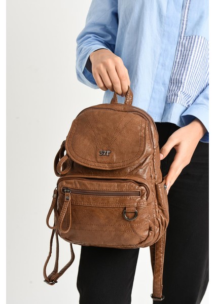 Suni Deri Yumuşak Dokumalı Sırt Çantası Taba (MODEL: 571-11-12H) modelleri