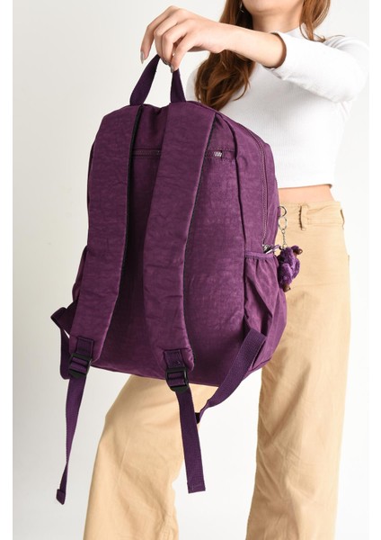Ultra Hafif Çok Cepli Su Geçirmez Sırt Çantası Unisex Mor (Model: 571-2G)