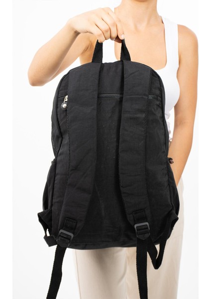 Ultra Hafif Çok Cepli Su Geçirmez Sırt Çantası Unisex Siyah (Model: 571-2E)