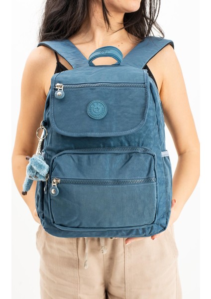 Ultra Hafif Orta Boy Sırt Çantası Çok Cepli Unisex Mavi (Model: 571-4A)