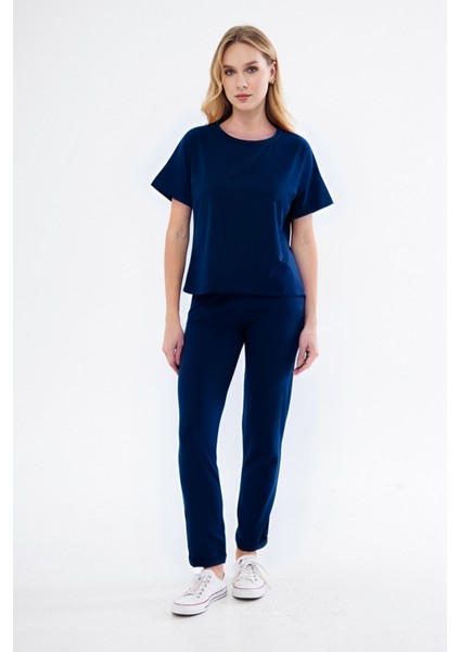 Kadın Slim Fit Yüksek Bel Ince Günlük Yeni Sezon Eşofman Takımı