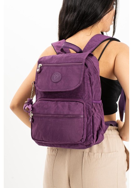 Ultra Hafif Orta Boy Sırt Çantası Çok Cepli Mor (Model: 571-4A)