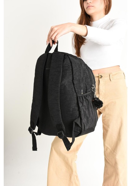 Ultra Hafif Çok Cepli Su Geçirmez Sırt Çantası Unisex Siyah (Model: 571-2G)