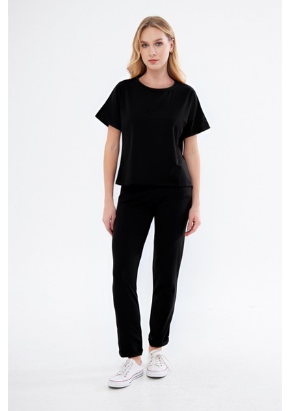 Kadın Slim Fit Yüksek Bel Ince Günlük Yeni Sezon Eşofman Takımı
