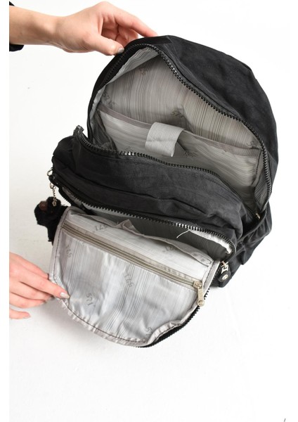 Ultra Hafif Orta Boy Sırt Çantası Çok Cepli Unisex Siyah (Model: 571-4B)