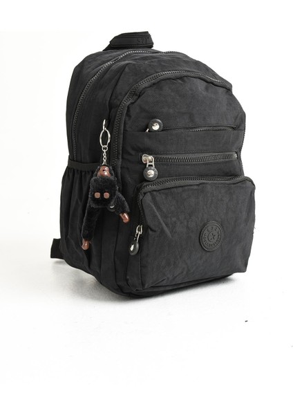 Ultra Hafif Orta Boy Sırt Çantası Çok Cepli Unisex Siyah (Model: 571-4B)