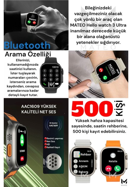 49 mm Akıllı Saat Hello Watch 3 Dahili 4gb Hafıza Müzik Indirme Kulaklık Bağlama Super Amoled Tr'de indirimleri