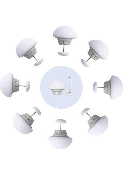 8 Adet Beyaz Yorgan Sabitleyici Mantar Klips - Nevresim & Yatak Örtüsü Tutucu Sabitleme İğnesi