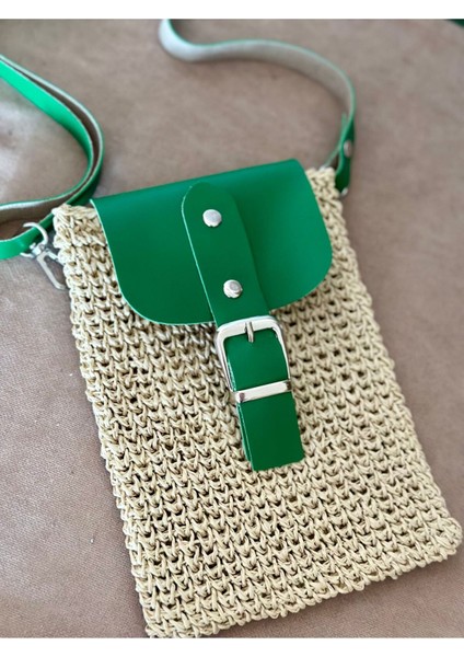Hasır Mini Bag, Cep Telefonu Çantası Yeşil / Standart fiyatları