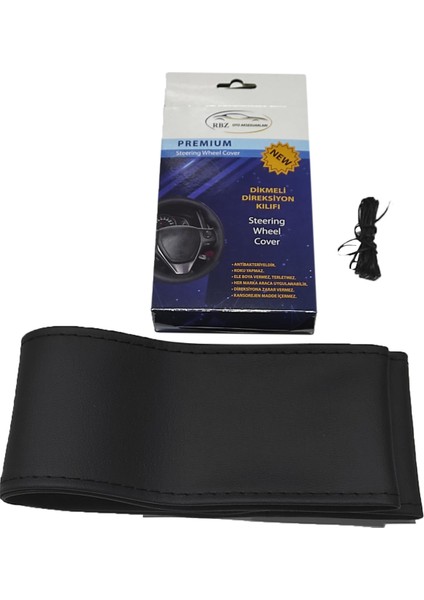 540001 Direksiyon Kılıfı Dikme Duz Siyah