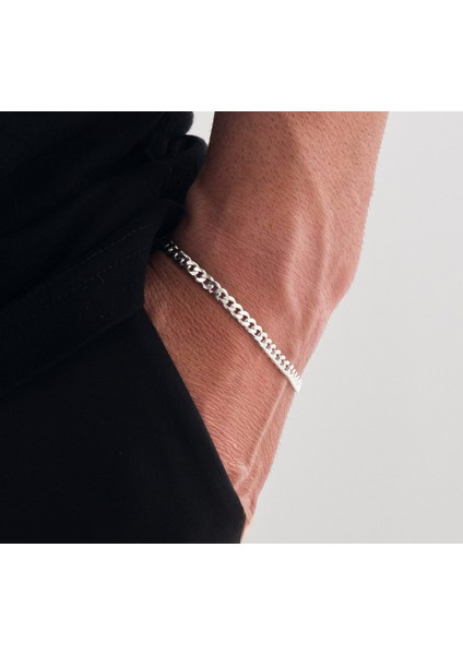 925 Ayar Gümüş Zincir 5mm Gurmet Bileklik