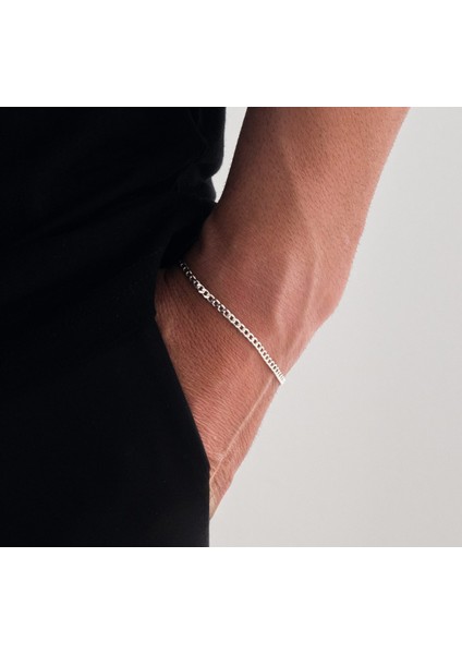 925 Ayar Gümüş Zincir 3mm Gurmet Bileklik