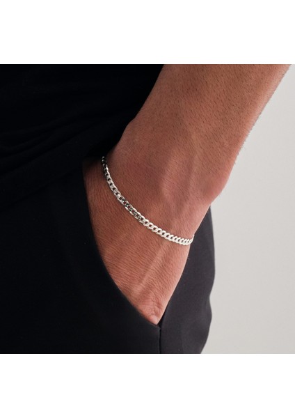 925 Ayar Gümüş Zincir 4mm Gurmet Bileklik