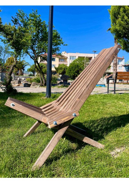 2'li Ahşap Katlanabilir Bahçe Sandalyesi