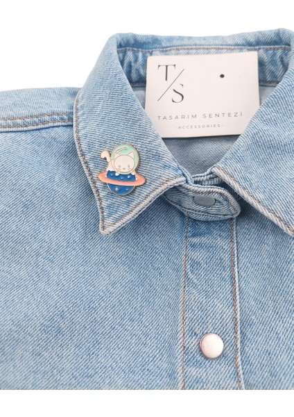 Rozet Metal Broş Yaka Okul Çantası Kıyafet Şapka Takı Aksesuar Kedi Astronot Gezegen Dunya Rosette fiyatları