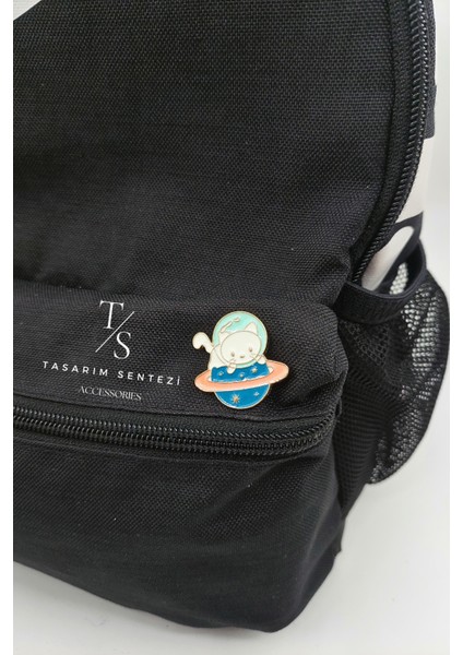 Rozet Metal Broş Yaka Okul Çantası Kıyafet Şapka Takı Aksesuar Kedi Astronot Gezegen Dunya Rosette modelleri