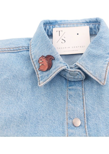 Rozet Metal Broş Yaka Okul Çantası Kıyafet Şapka Takı Aksesuar Sincap Hayvan Squirrel Rosette fiyatları