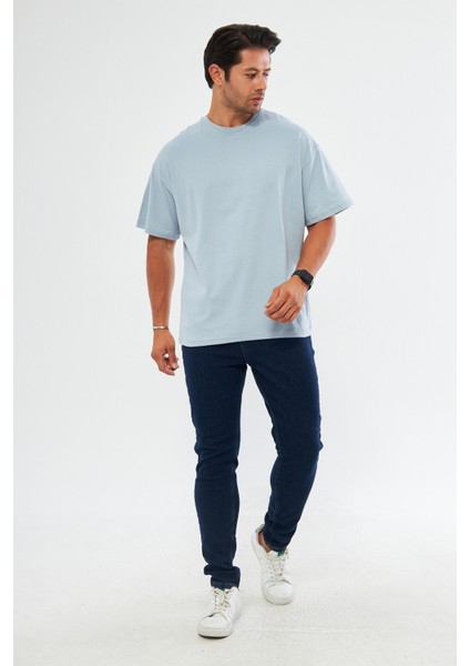 Unisex Pamuklu Bisiklet Yaka Oversize Bol Boyfriend Örme T-Shirt indirimleri